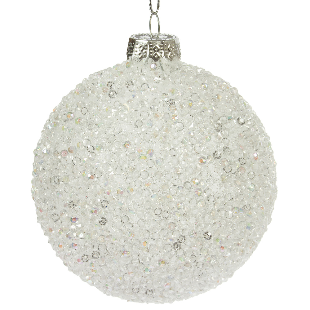 Glass christmas Ball White